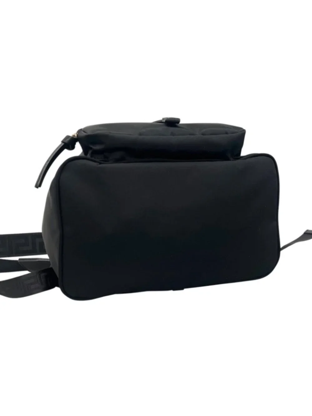 Versace Nylon Backpack Cowhide Black Medusa